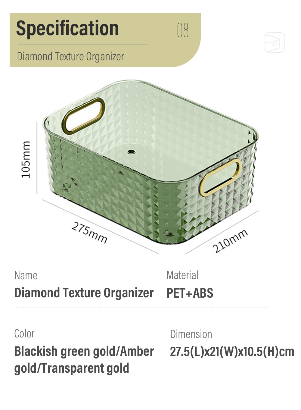 Diamond PET Multi-purpose Organizer-9